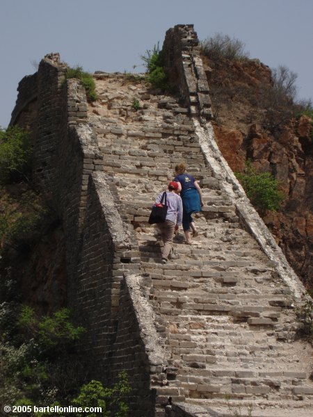 Ruins of stairs along the Great Wall of China