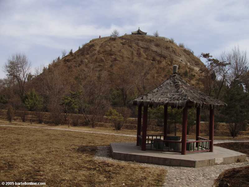 View from below tomb at the Tomb of Wang Zhaojun near Hohhot, Inner Mongolia, China
