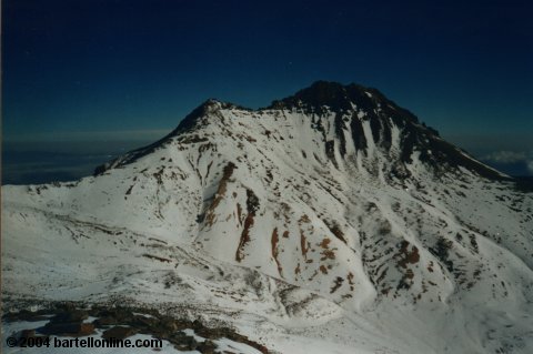 North peak of Mt. Aragats, highest point in Armenia, as seen from south peak

