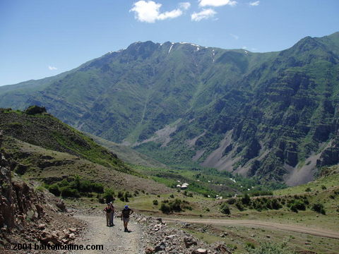 Hikers on the trail in the Vayots Dzor region of Armenia
