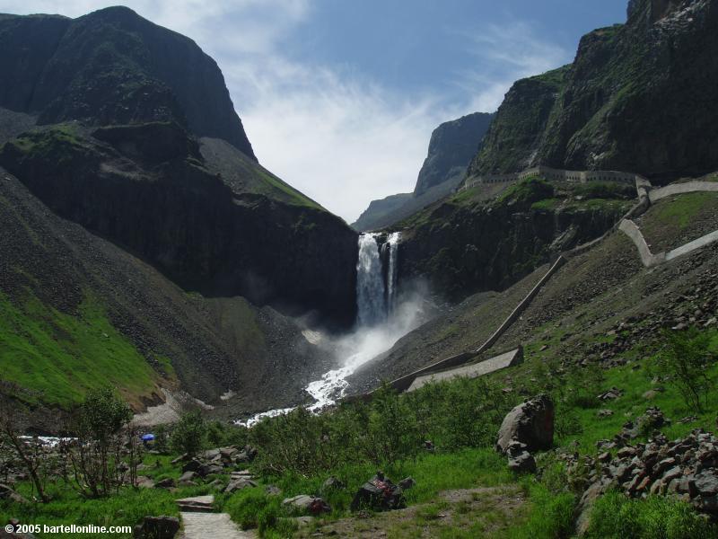 Changbai Falls in the Changbaishan nature preserve in Jilin province, China