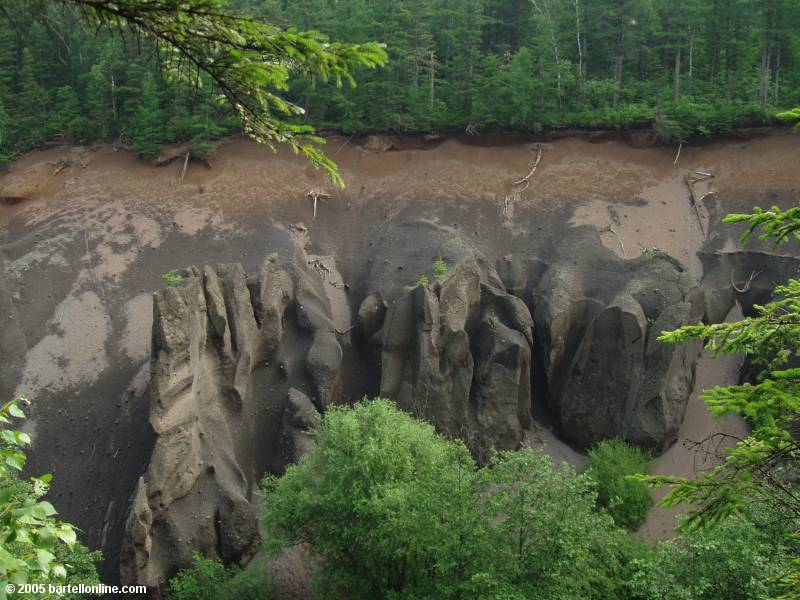 Unusual rock formations in Fushilin Gorges outside the Changbaishan Nature Preserve in Jilin, China