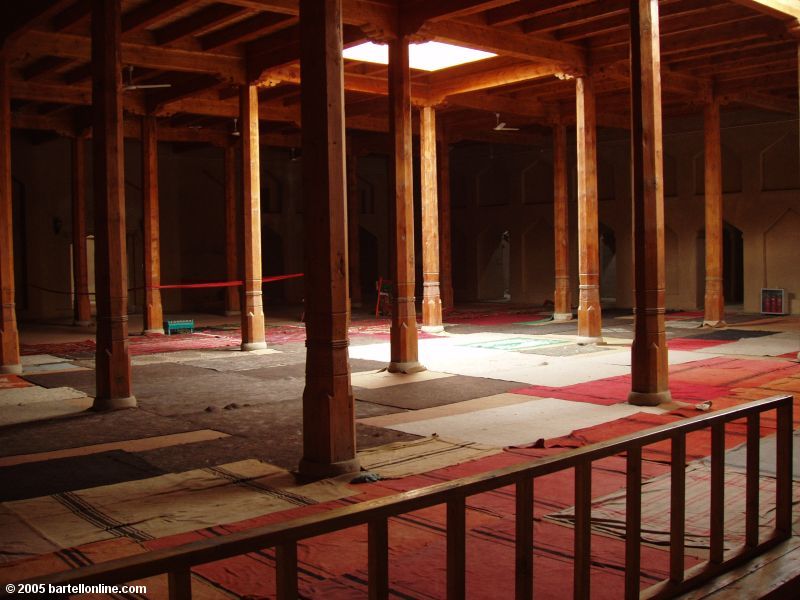 Interior of a mosque at Emin Minaret in Turpan, Xinjiang, China