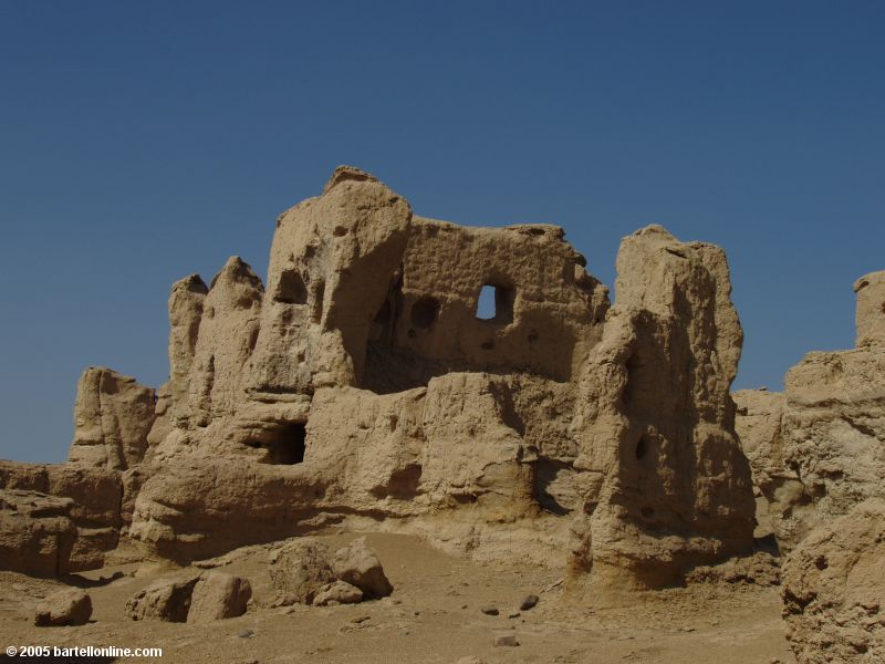 View inside Jiaohe Ruins near Turpan, Xinjiang, China