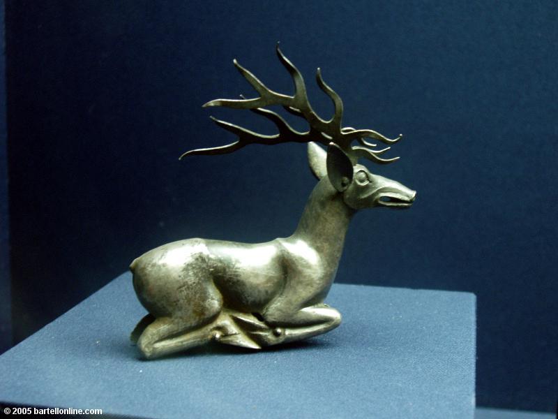 Metal deer figure in the Qin Warrior Museum at the Terracotta Warriors site near Xi'an, Shaanxi, China